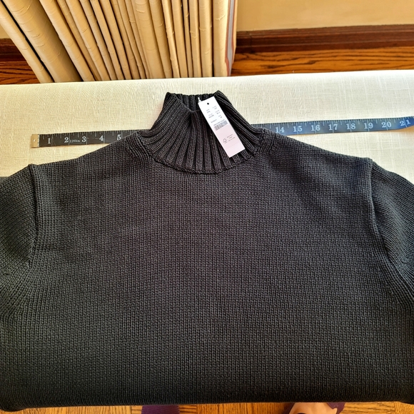 New! J.Crew in Medium Black Mockneck Sweater in Cotton Blend NWT - Picture 6 of 8
